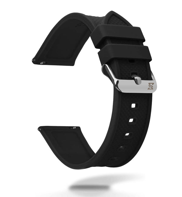 Soft Rubber Silicone Strap 20mm - Black