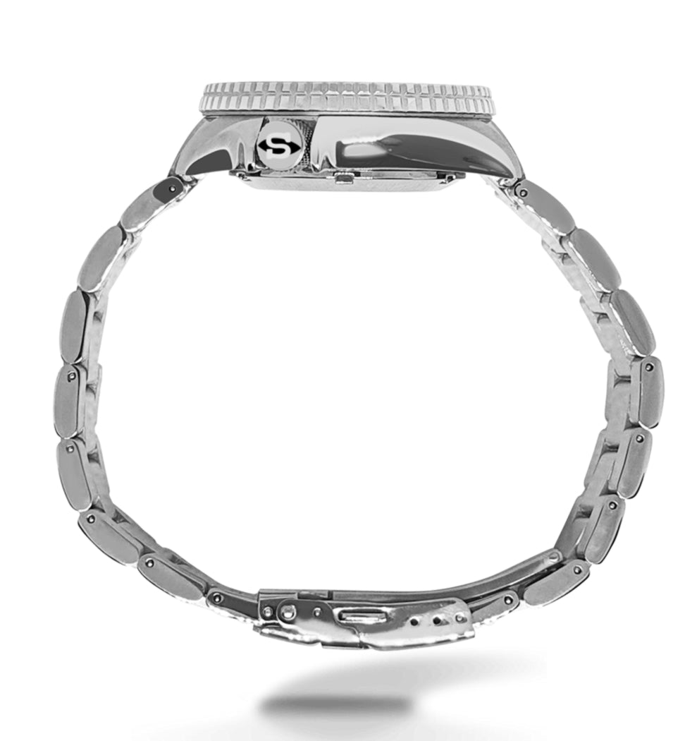 Voyager - Dual Time Day Date - Stainless - Black & Red